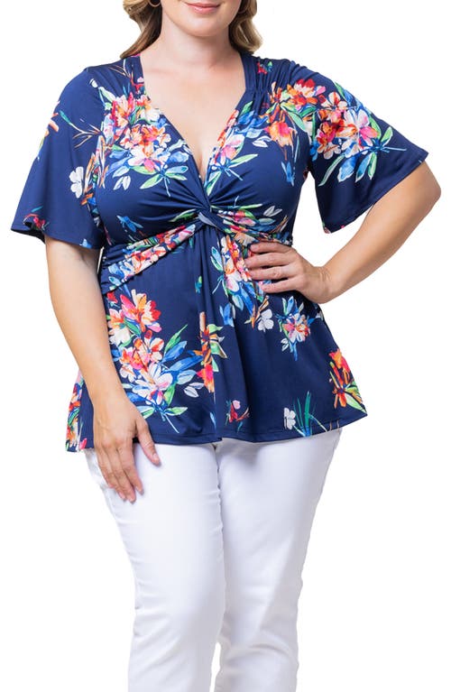 Kiyonna Abby Twist Front Top in Belize Blooms  product