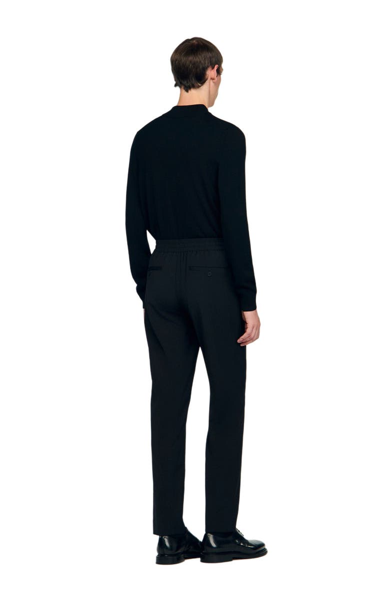 SANDRO Elasticated straight-leg trousers, Alternate, color, Black