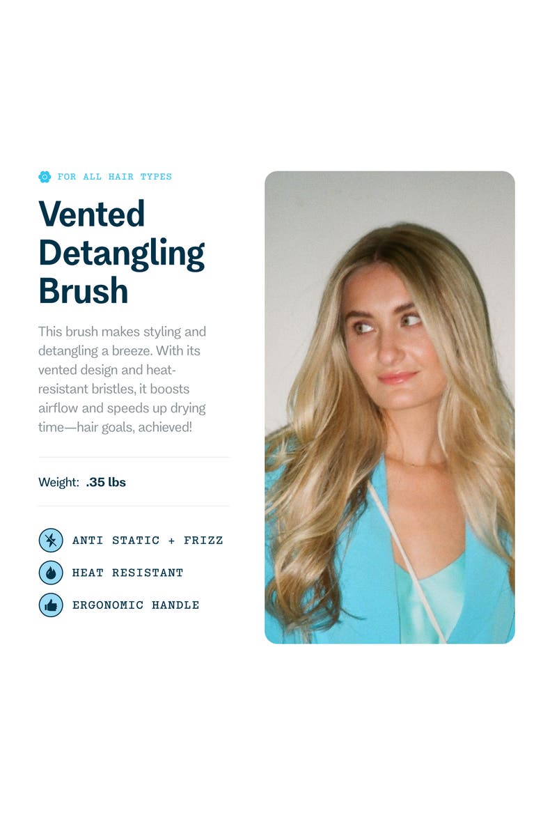 Vented Detangling Brush, Alternate, color, Black