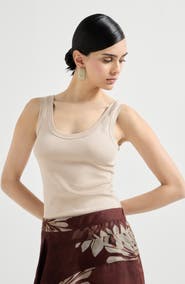 Brunello Cucinelli Ribbed jersey top