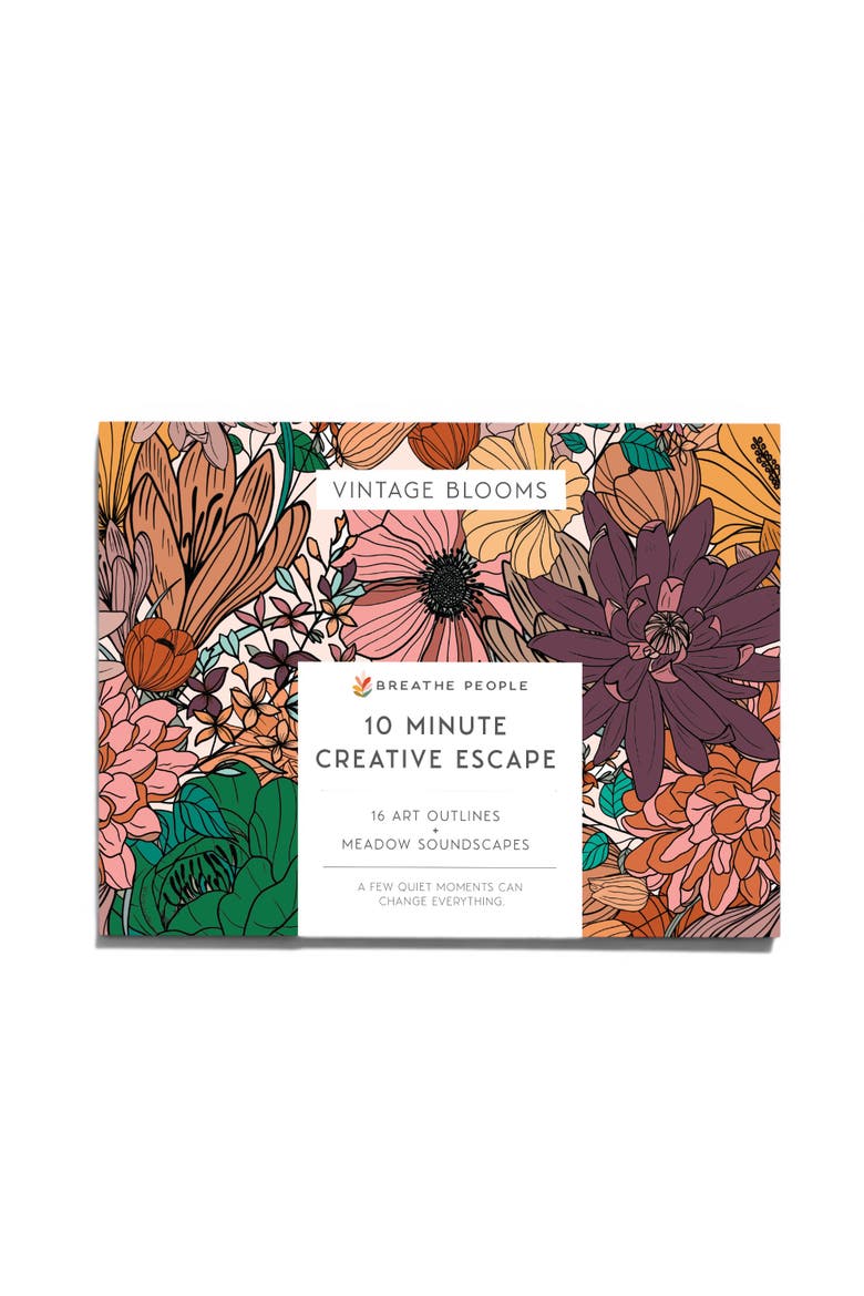 10 Minute Creative Escape Art Book , Vintage Bloom, Main, color, Floral Pink
