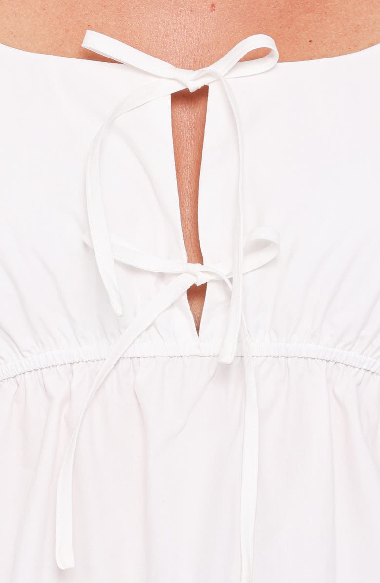 Petal & Pup Ruffle Tie Front Peasant Top, Alternate, color, White
