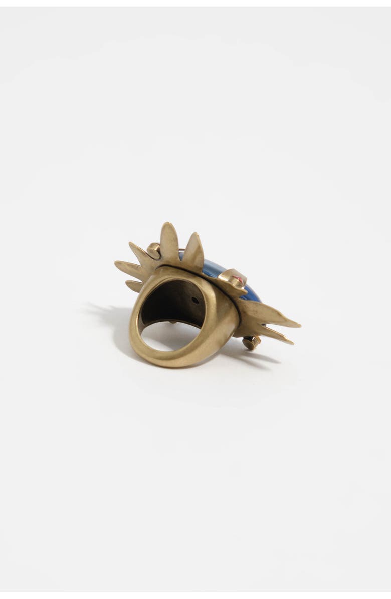 Bimba y Lola Metal Ring With Crystals, Alternate, color, Blue
