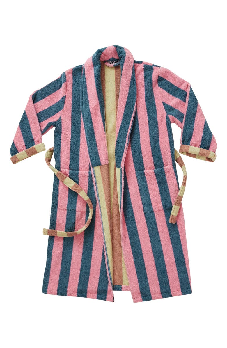 Dusen Dusen Martine Stripe Bathrobe, Alternate, color,