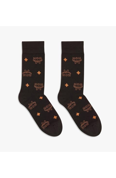 Monogram Knit Socks