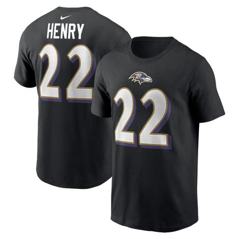 Men's Nike Derrick Henry Black Baltimore Ravens Player Name & Number T-Shirt