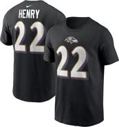Nike Men's Nike Derrick Henry Black Baltimore Ravens Player Name & Number T-Shirt