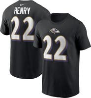 Nike Men's Nike Derrick Henry Black Baltimore Ravens Player Name & Number T-Shirt