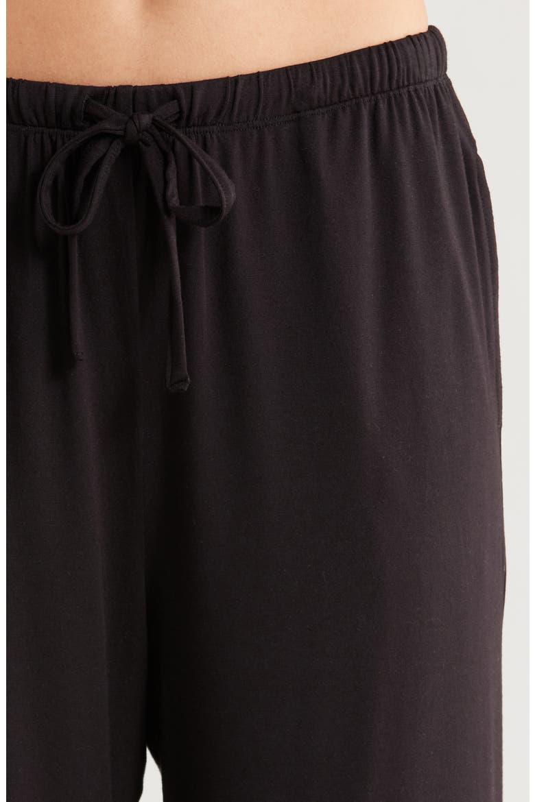 Moonlight Eco Lace Trim Pajamas, Alternate, color, BLACK