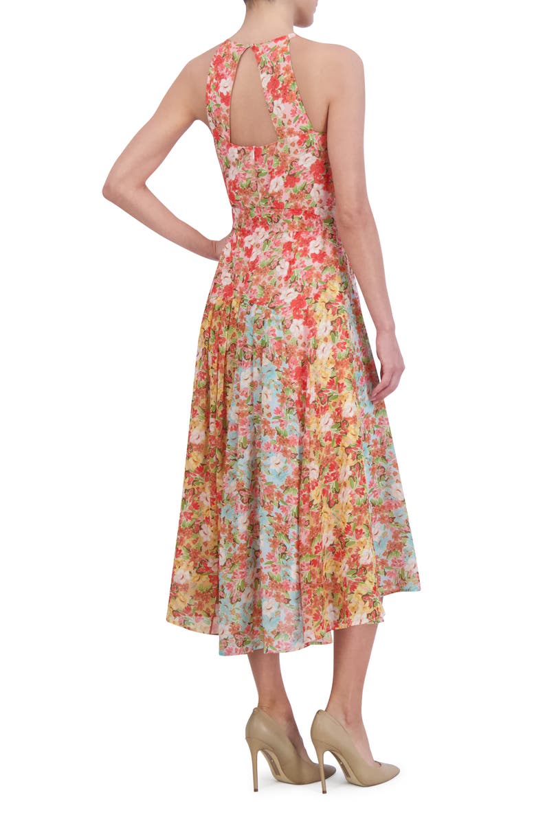 Vince Camuto Floral Halter Neck Chiffon Dress, Alternate, color, 