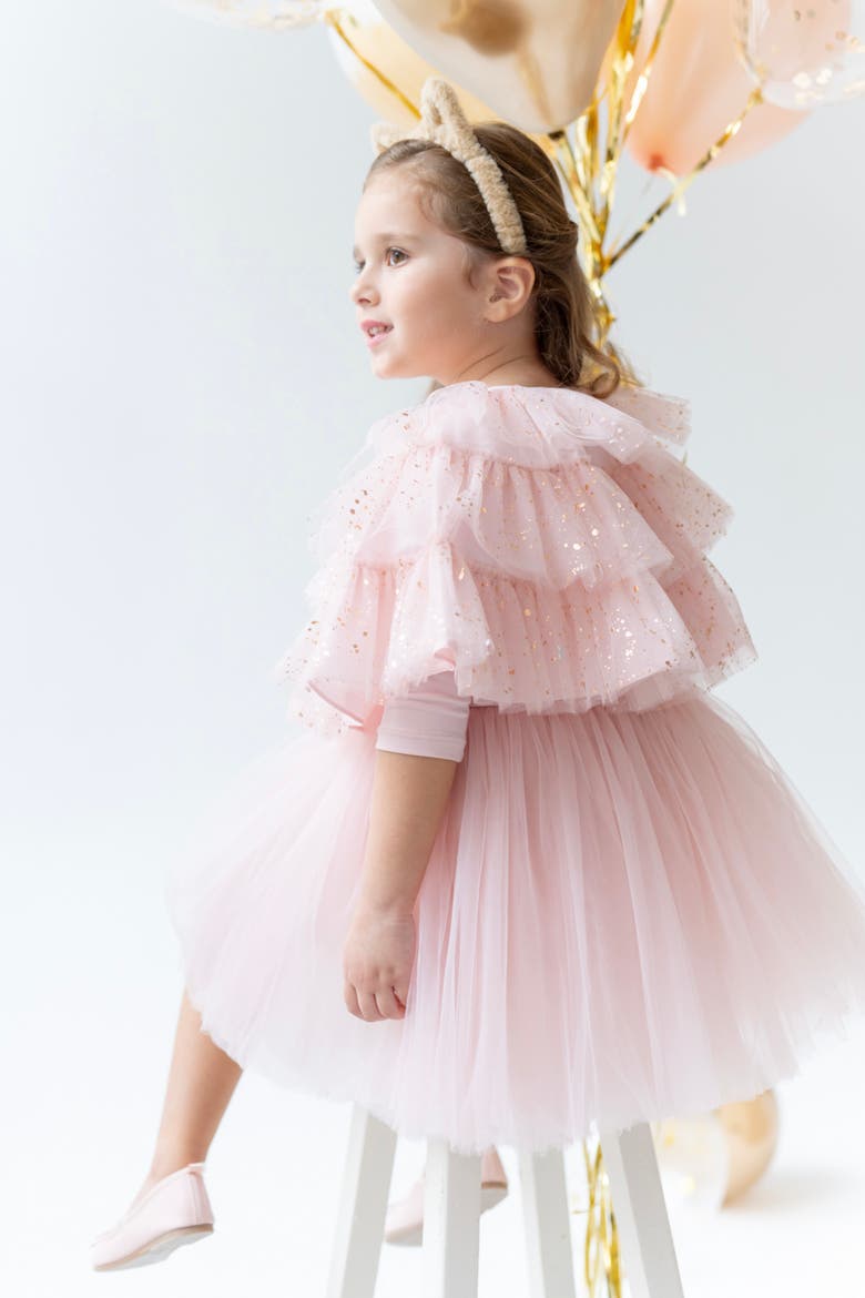 Pixie Tulle Dress Set, Alternate, color, Pink Sparkle