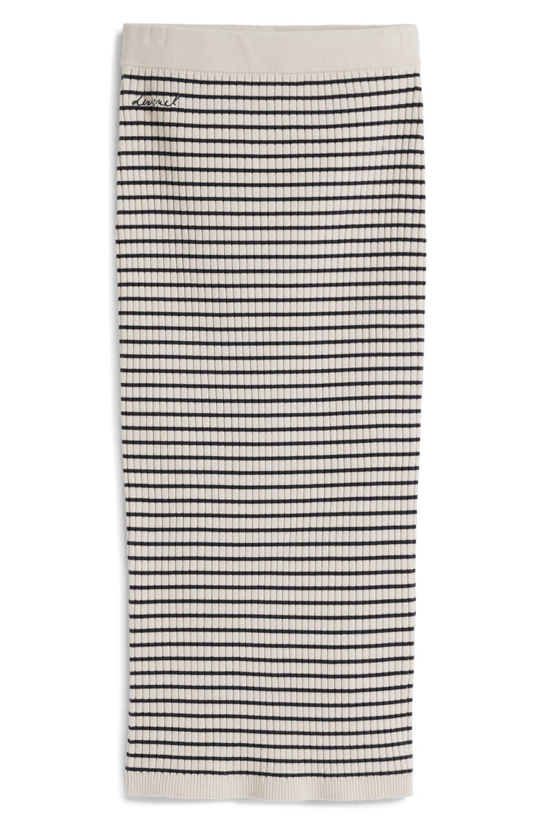 Desigual Stripe Rib Midi Sweater Skirt, Alternate, color, Light Beige