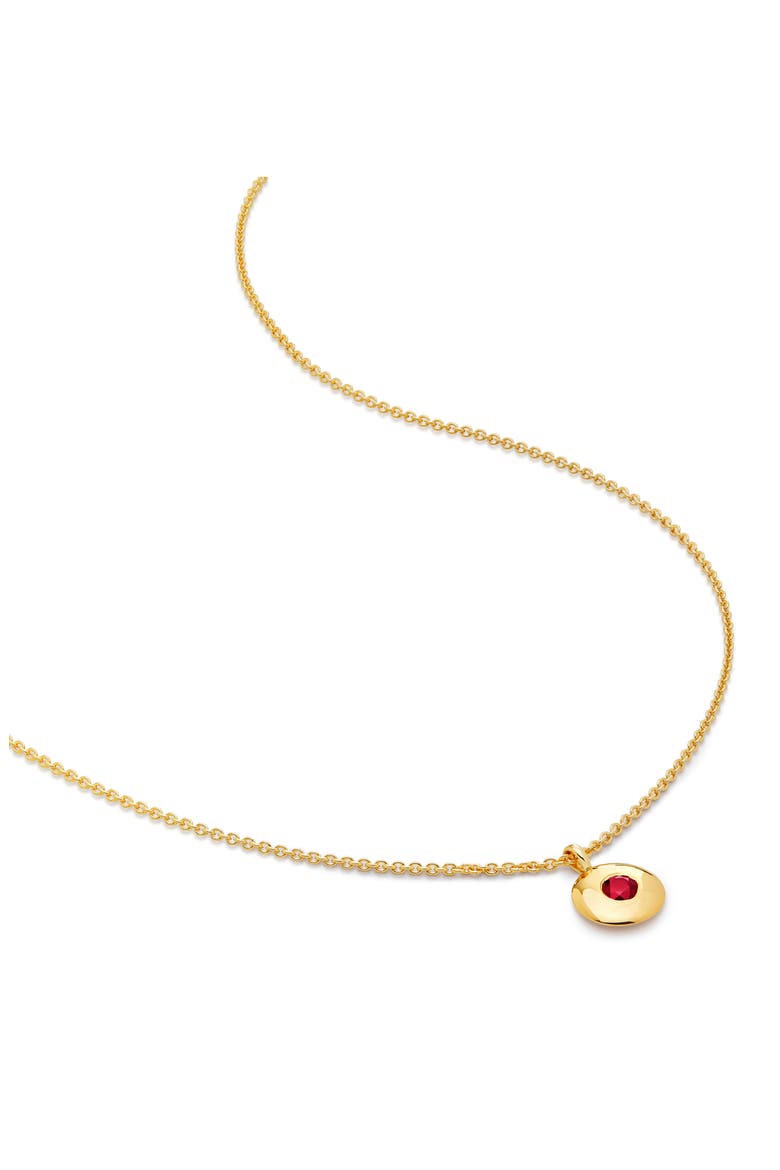 January Birthstone Garnet Pendant Necklace, Main, color, YELLOW GOLD