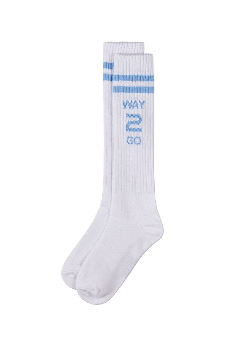 MeMoi Way 2 Go Knee High Athletic Sock, Alternate, color, Sky Blue