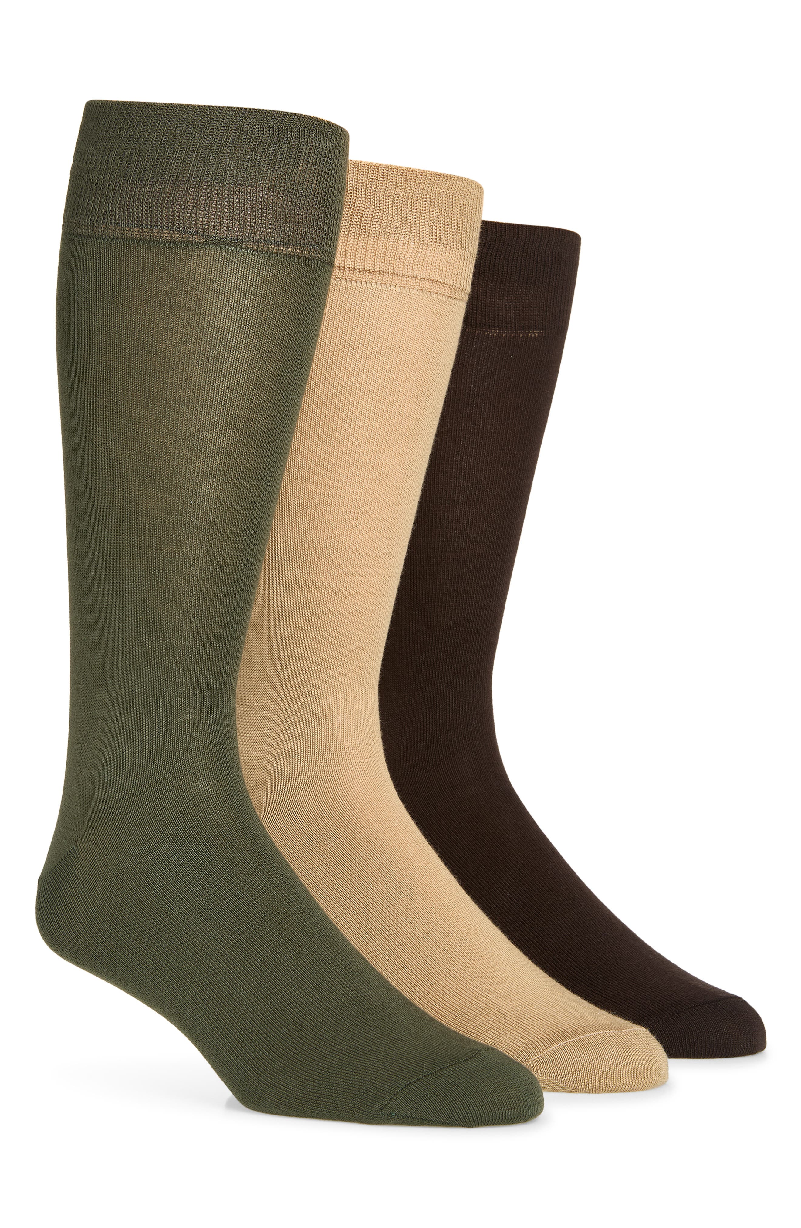 Lorenzo Uomo Assorted 3-Pack Cotton Blend Dress Socks