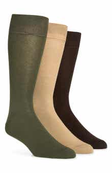Lorenzo Uomo Assorted 3-Pack Cotton Blend Dress Socks