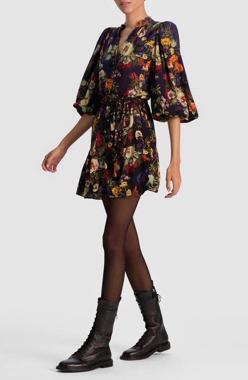 Alice And Olivia Alice + Olivia Antonette Long Sleeve Button-up Minidress In Multi