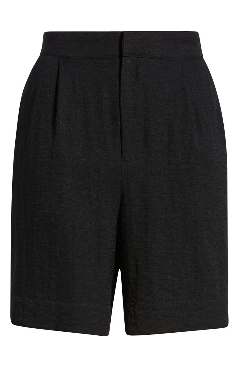 CITY BLUES Pleat Front Bermuda Shorts, Alternate, color, Black