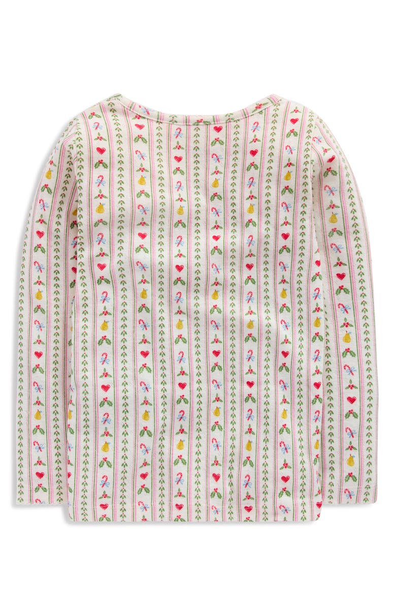 Mini Boden Kids' Holiday Stripe Pointelle T-Shirt, Alternate, color, 