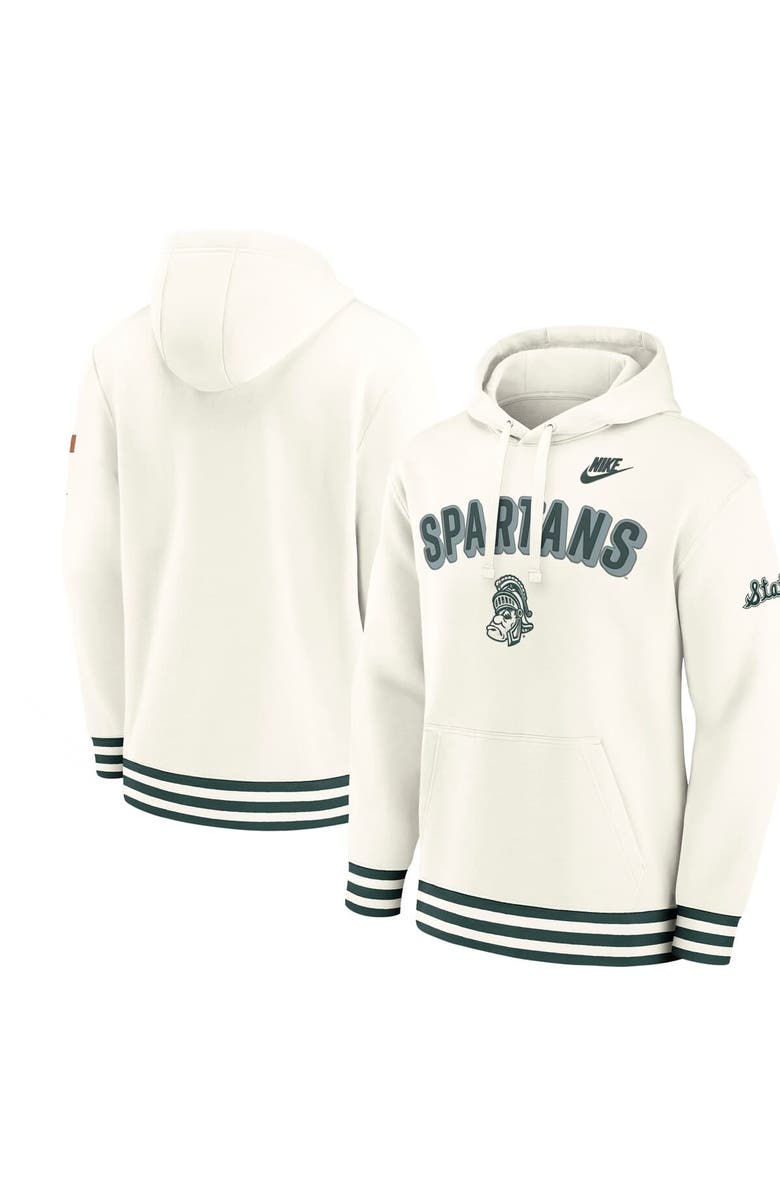 Nike Men's Nike Cream Michigan State Spartans Legacy Retro Pullover Hoodie, Main, color, Cream