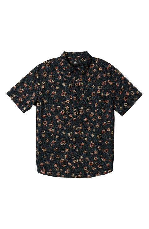 Kids' Future Hippie Floral Short Sleeve Button-Up Shirt (Big Kid)