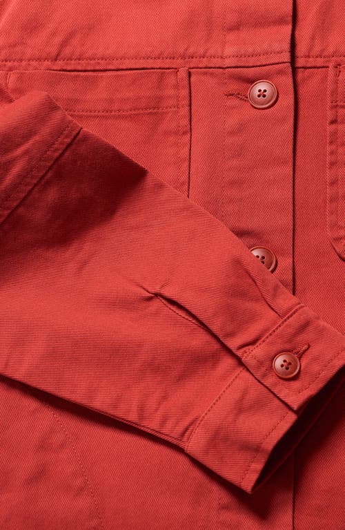 Seasalt Cornwall Long Field Organic Cotton Chore Jacket In Red