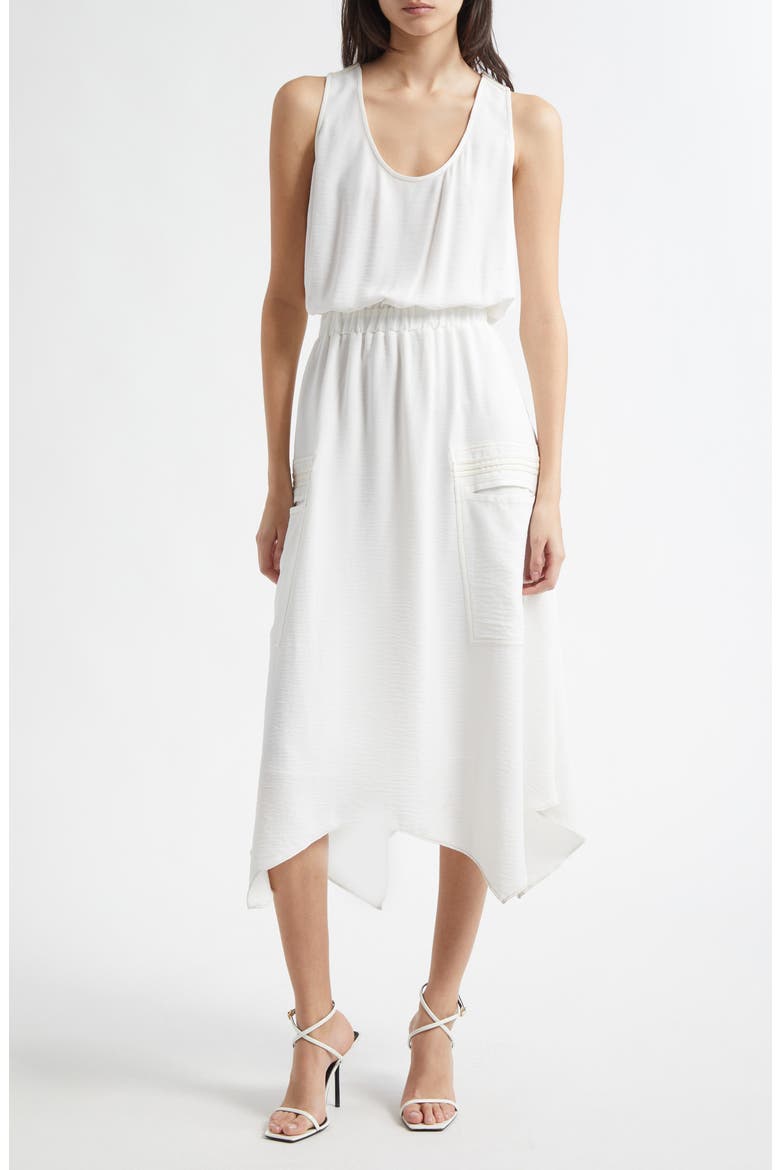 Hallie Sleeveless Handkerchief Hem Dress, Main, color, IVORY