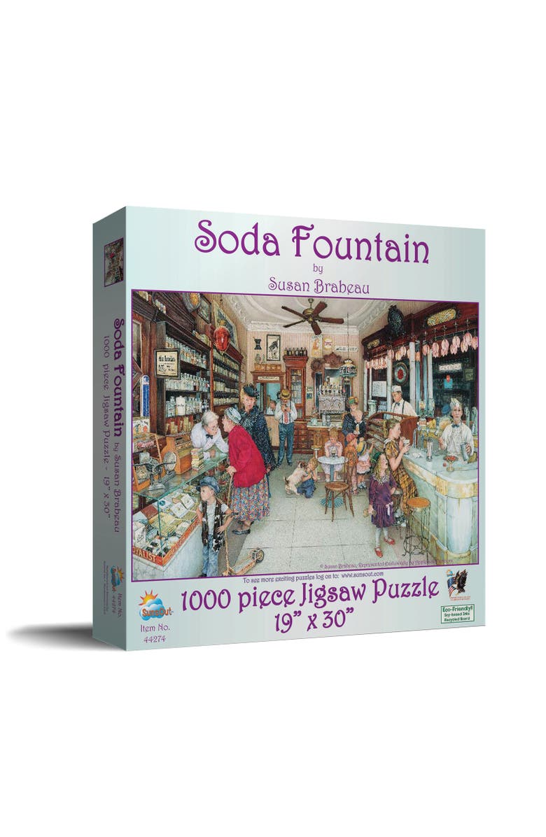Sunsout Soda Fountain 1000 piece Jigsaw Puzzle for Adults, Main, color, Multicolor