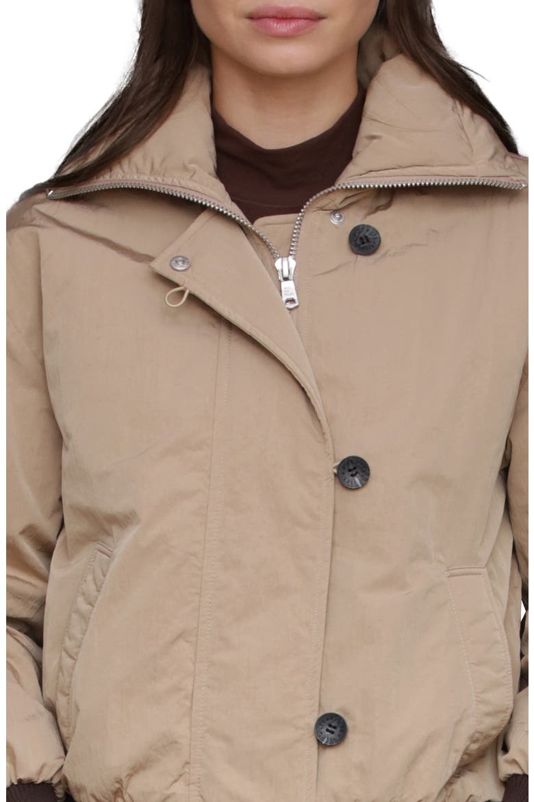 High Neck Puffer Jacket, Alternate, color, KHAKI