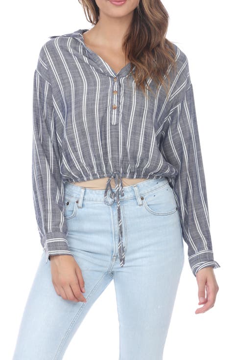 Stripe Drawstring Top