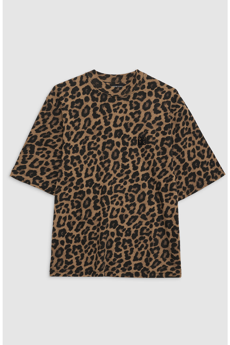 Avi Tee, Alternate, color, Black / Brown Leopard