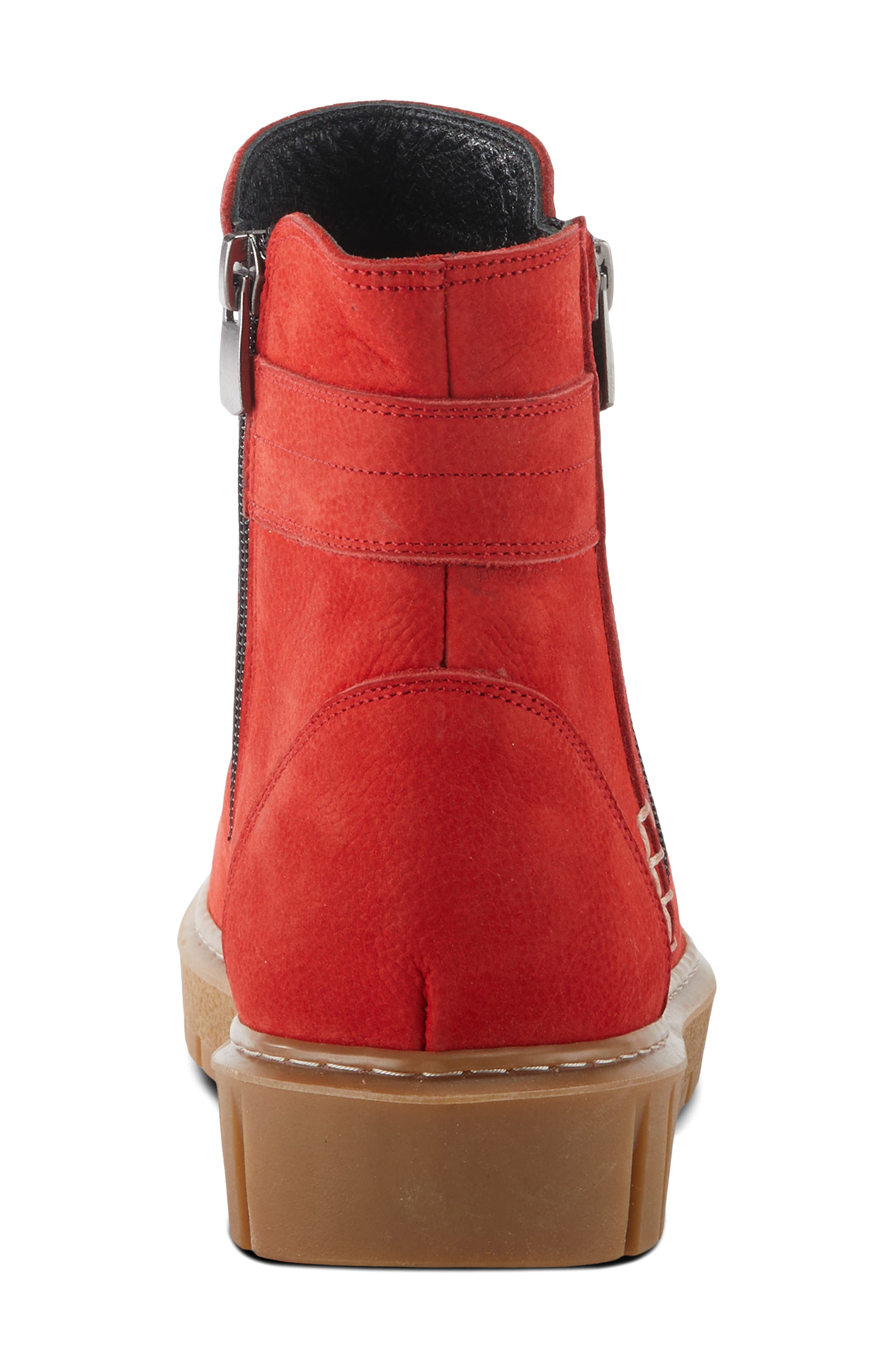 Spring Step Addlyn Scrunched Nubuck Bootie, Alternate, color, Red Nubuck