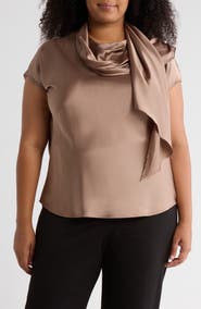 Renee C Satin Scarf Top