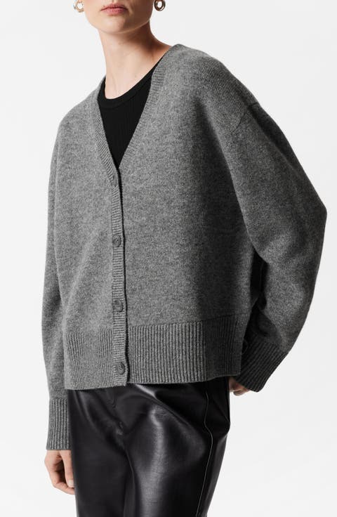 Oversize V-Neck Merino Wool Cardigan