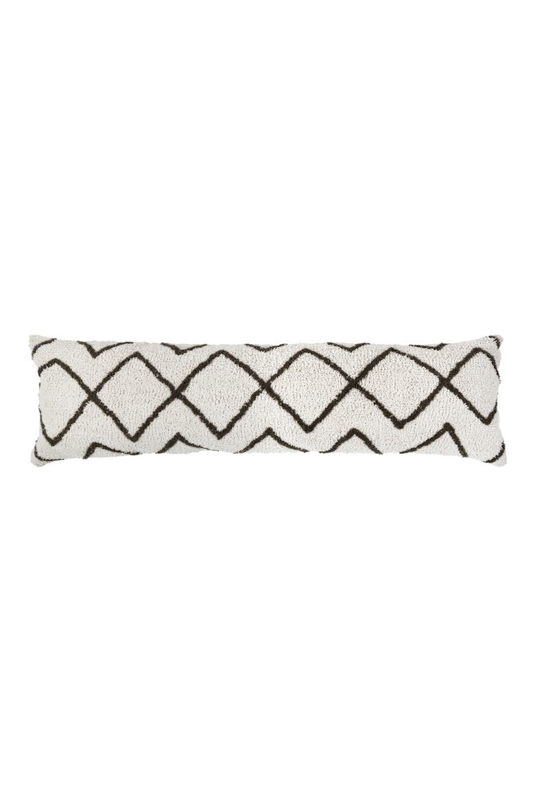 Dune Geo Plush Body Pillow, Main, color, IVORY/ CHARCOAL