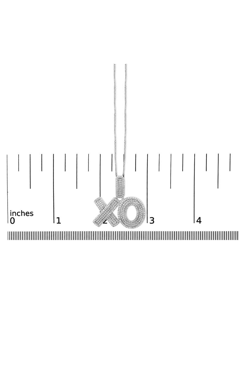 Haus of Brilliance Sterling Silver 1/4 Cttw Diamond Pavé XO Pendant Necklace, Alternate, color, Silver