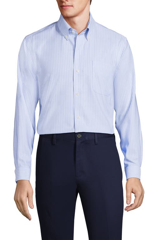 Lands' End Big And Tall Traditional Fit Pattern No Iron Supima Oxford Dress Shirt In Blue