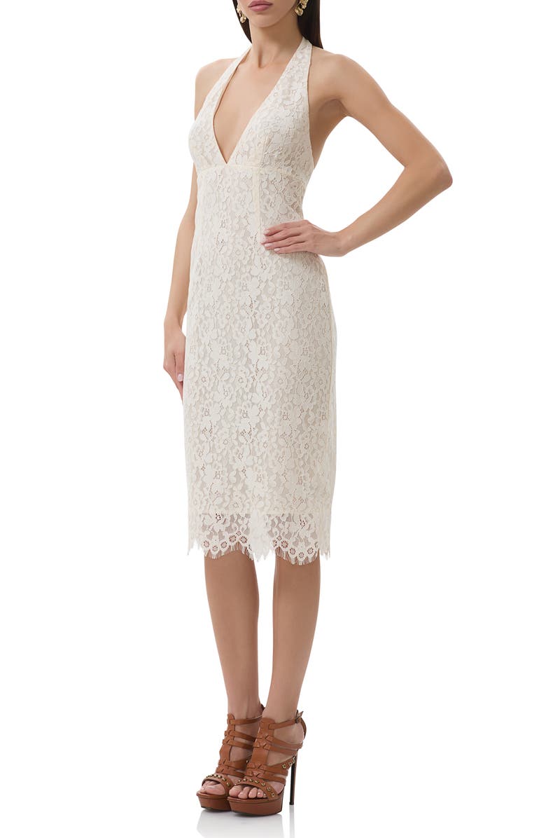 AFRM Hanson Lace Halter Dress, Alternate, color, Gardenia