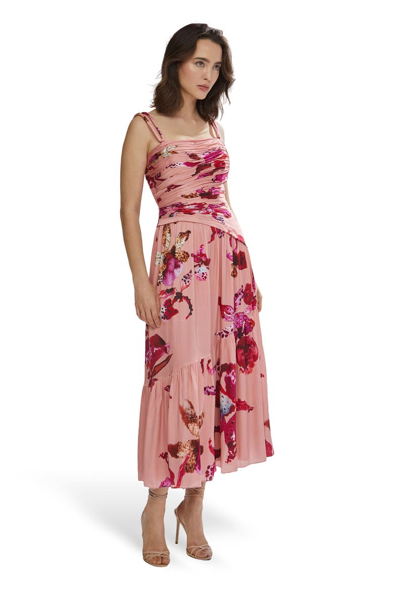 Daniella Printed Viscose Midi, Alternate, color, Warm Speckled Iris