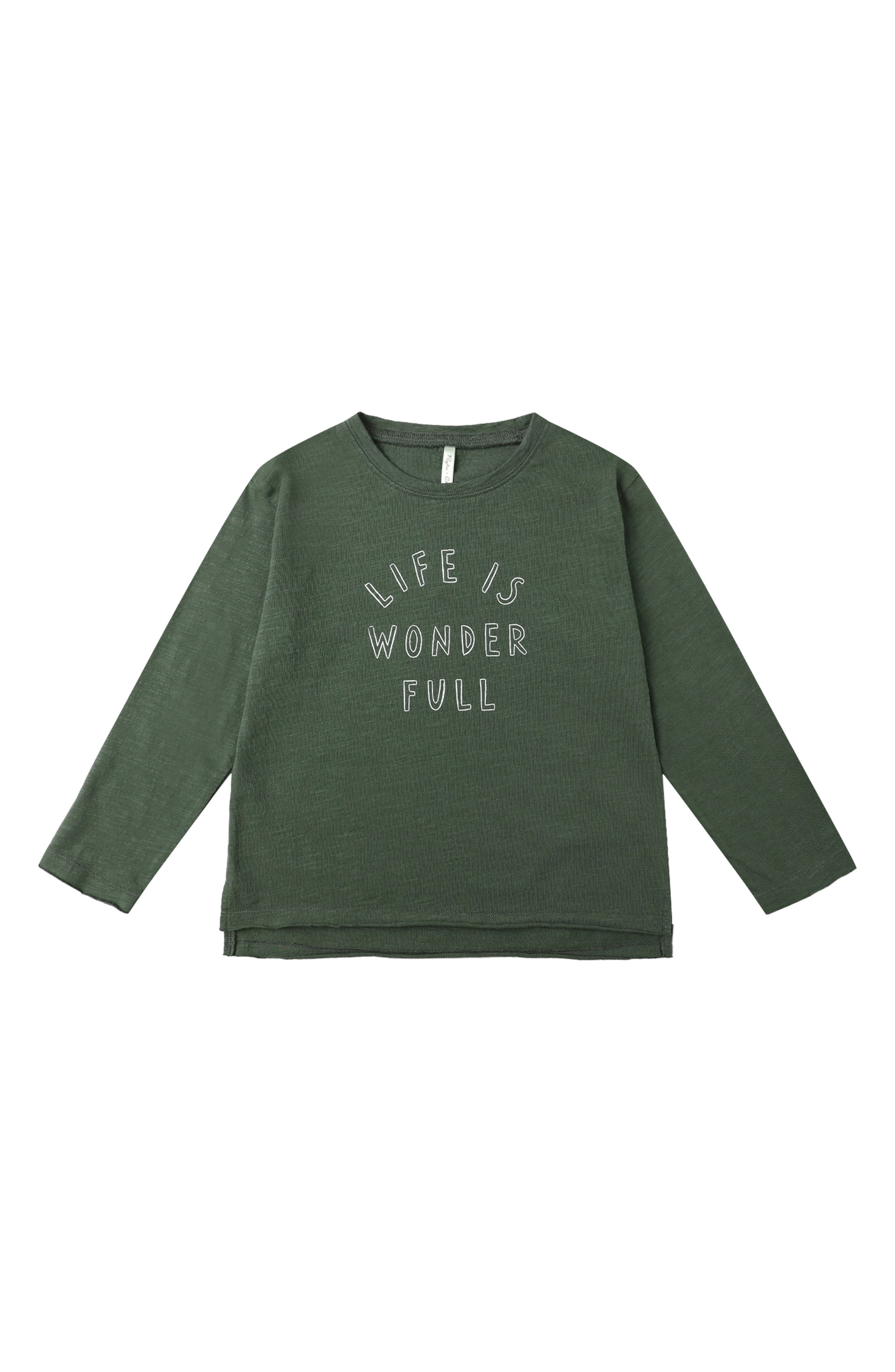 Raw Edged Graphic Long Sleeve T-Shirt