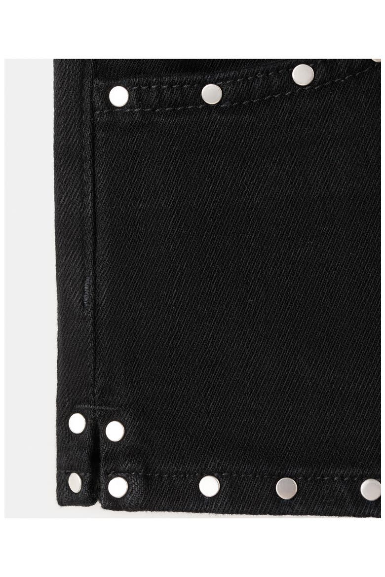 Studded Micro Low Rise Denim Shorts, Alternate, color, BLACK