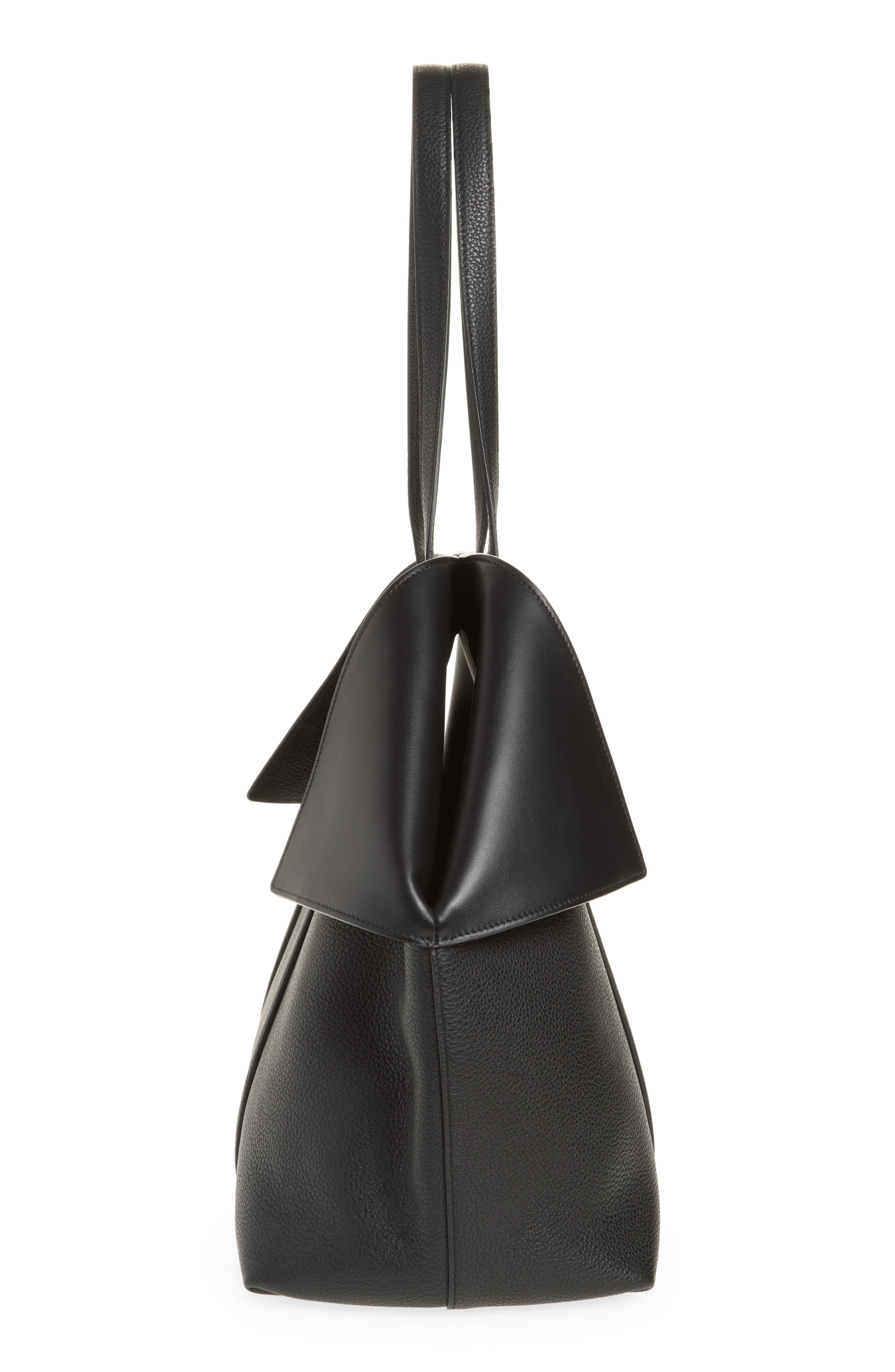 FERRAGAMO Large Folded Suede Tote, Alternate, color, Nero