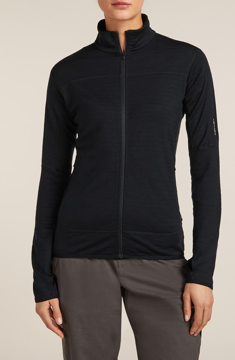 Icebreaker 300 Descender Full Zip Jacket, Main, color, Black