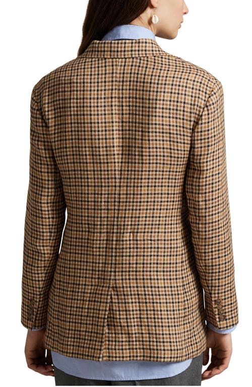 Polo Ralph Lauren Plaid Linen Blazer In Multi
