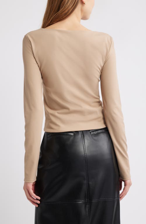 Open Edit Smooth Edit Scoop Neck Top In Tan Natural