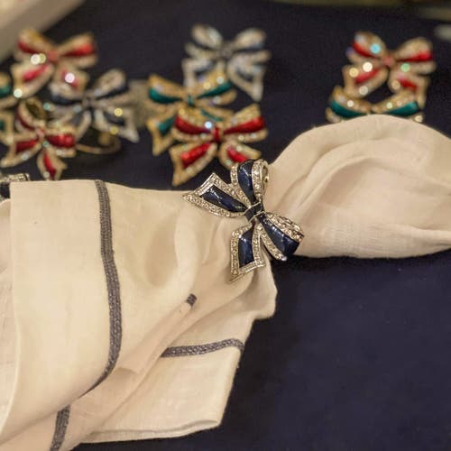 Joanna Buchanan Enamel Bow 4-piece Napkin Rings Set
