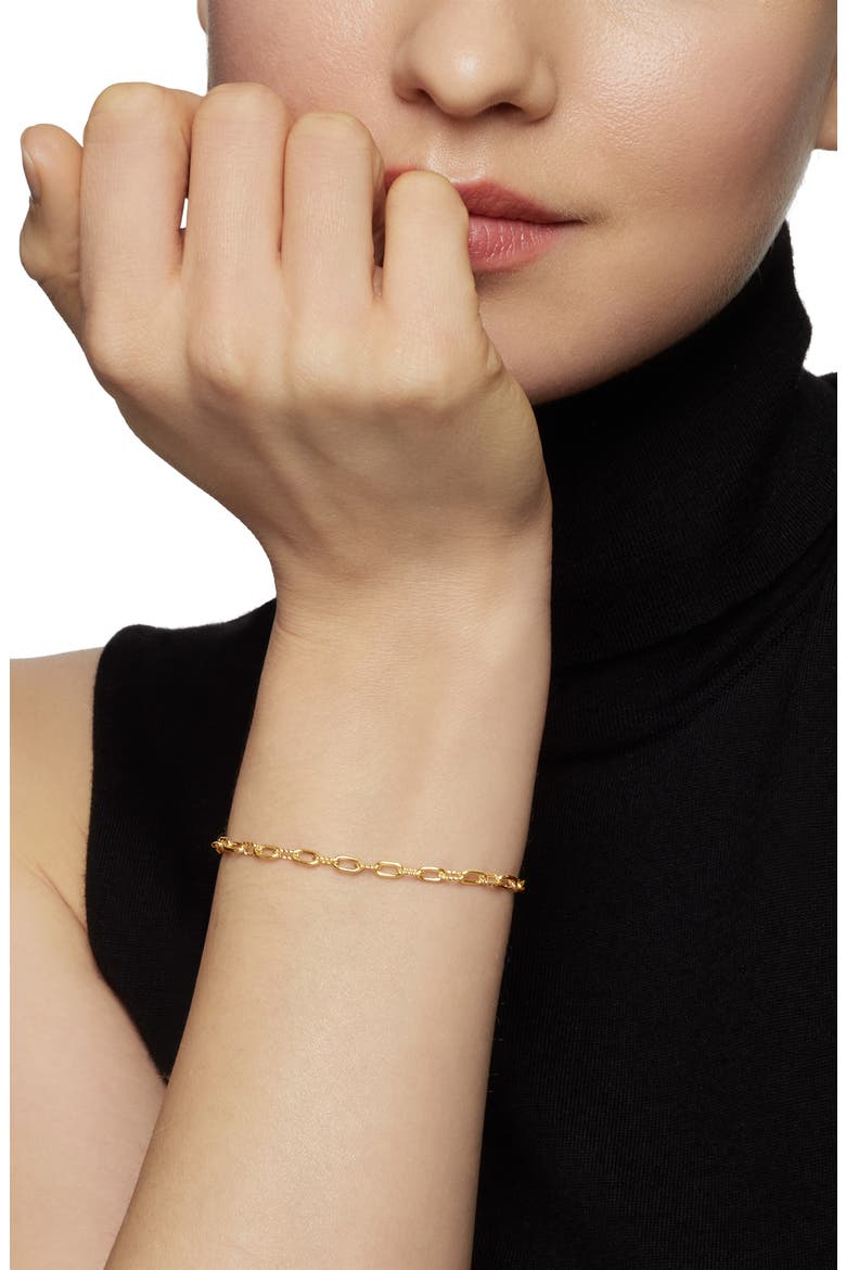 Madison Thin Bracelet in 18K Gold, 3mm, Alternate, color, GOLD