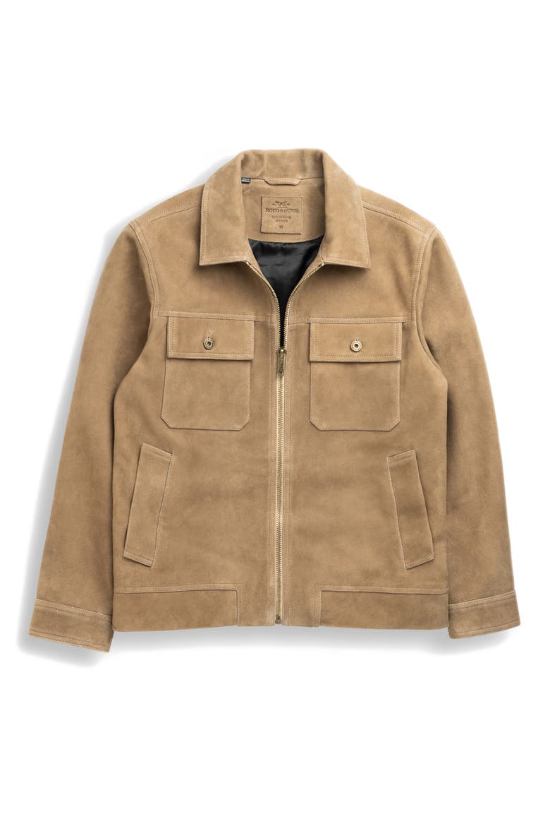Waitomo Caves Sueded Leather Jacket, Alternate, color, TAUPE