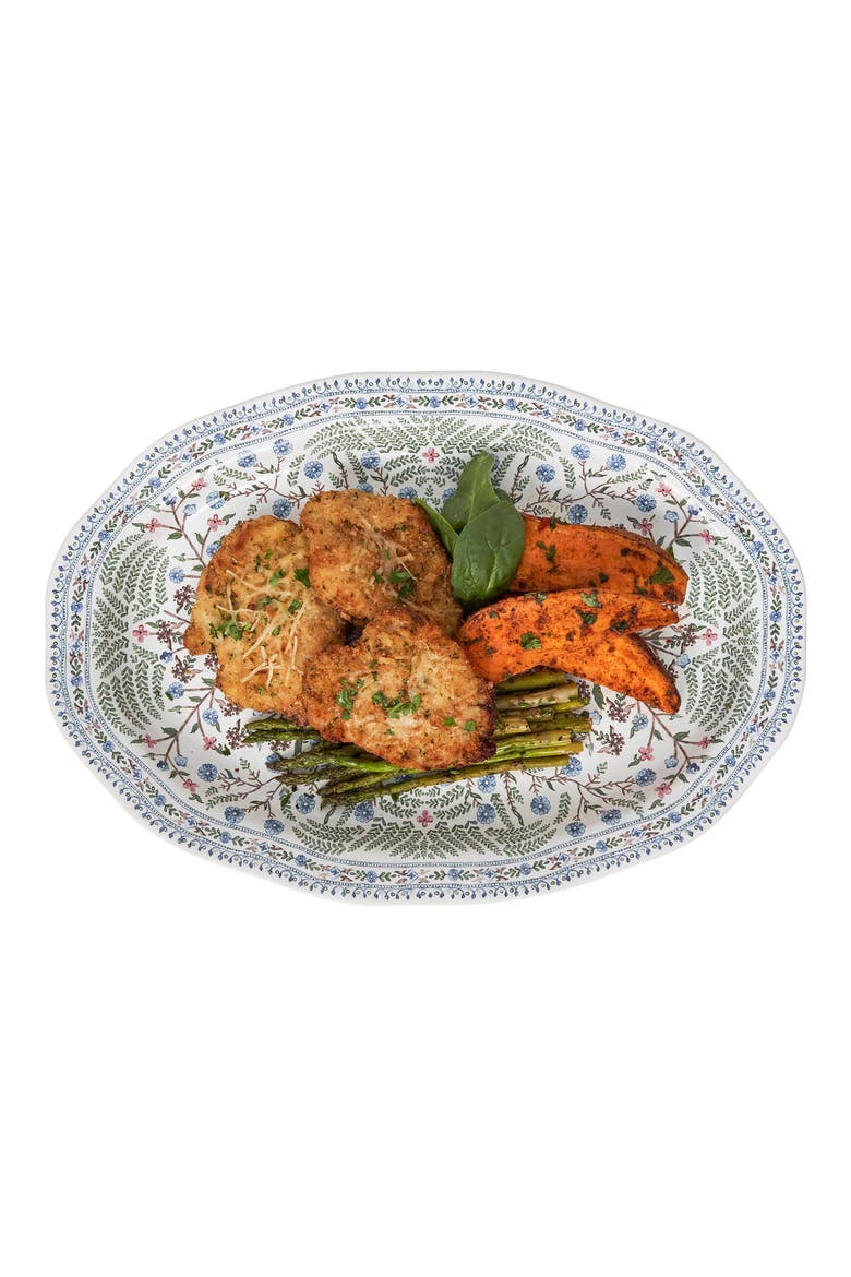 Villa Seville Oval Platter, Alternate, color, CHAMBRAY