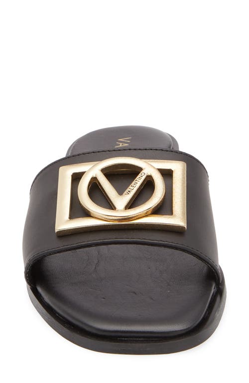 Valentino By Mario Valentino Women's Bugola Logo Leather Flat Sandals In Black
